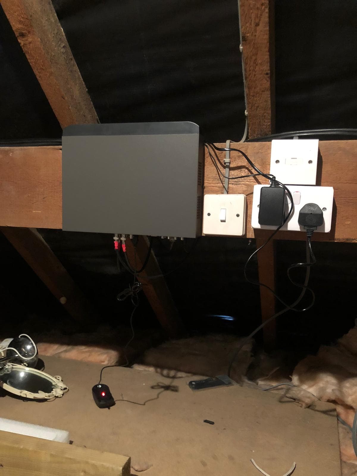Recorder neatly installed in a loft